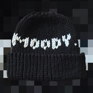 Moody/Raindow Knit-look 90s beanie, Handmade By Me, Hand Embroidery, Ask About C